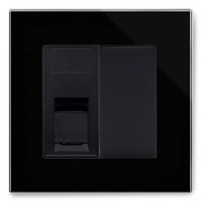 RetroTouch Crystal Black Glass RJ45 Network Socket